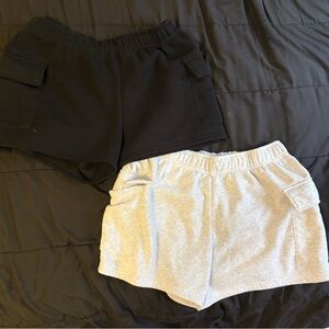 Women's Black and Gray Shorts